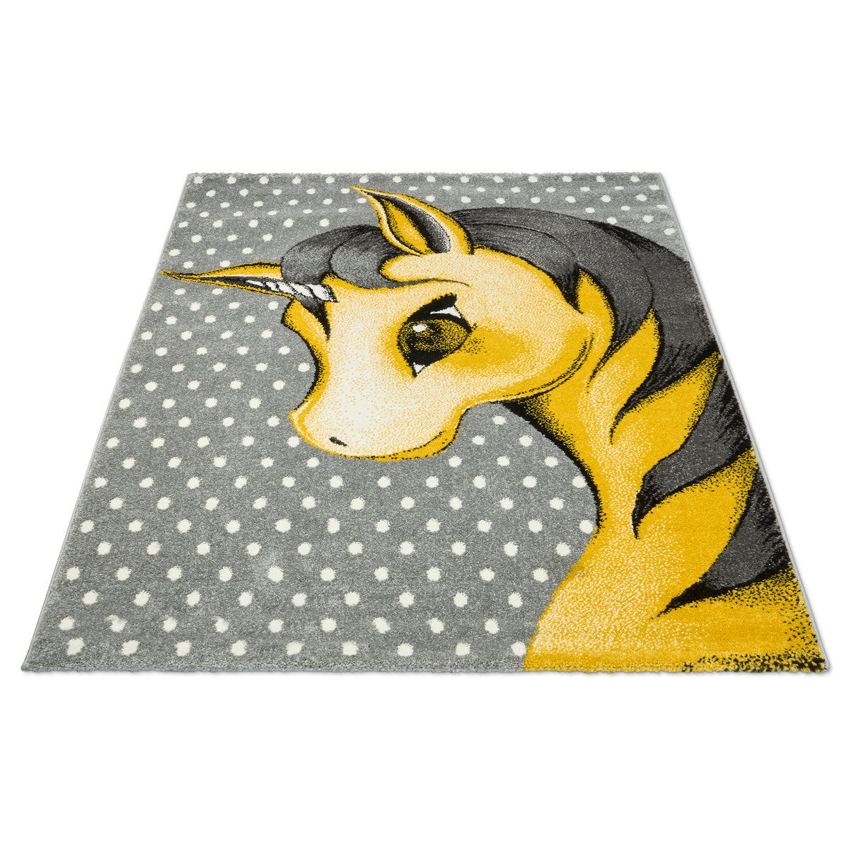 Tapis Licorne jaune et gris - Enfants