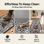 Zebra Print Stair Runner, Black and Cream Animal Print Hessian Backed Hallway Runner, 60cm Wide, 9mm Pile, Custom Length
