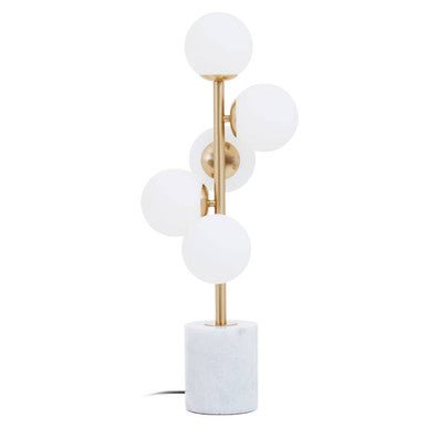 Abira Brushed Brass And White Marble Table Lamp - Bargainia.com - 5018705982113
