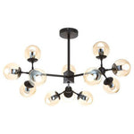 Abira Matte Black 12 Arm Pendant Light - Bargainia.com - 5018705401140