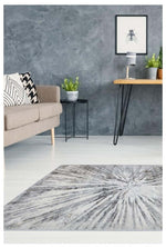 Abstract Burst Grey Rug | D149A - Bargainia.com - 