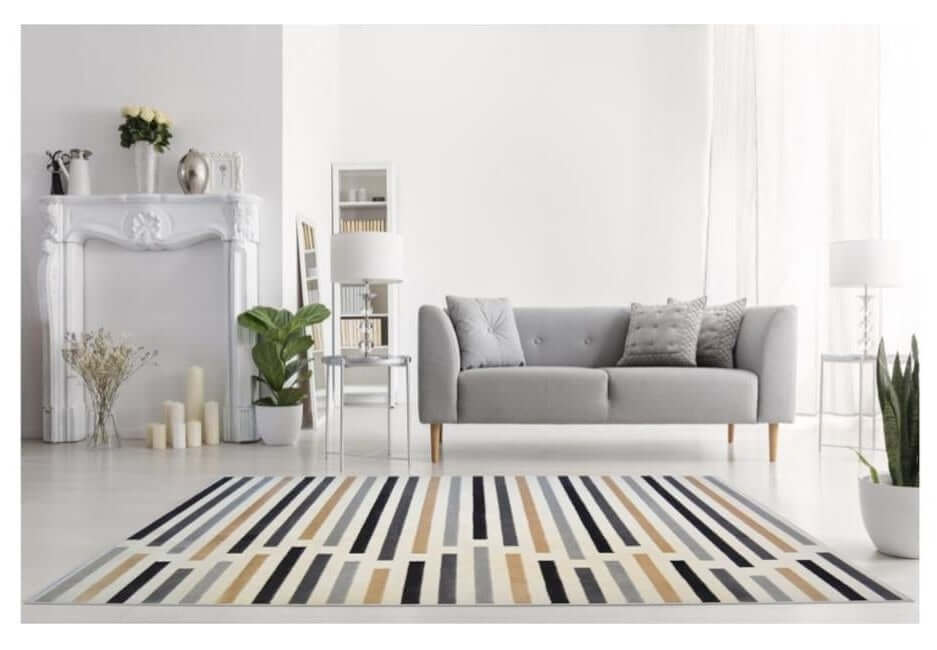 Abstract Multicolour Stripe Rug | R469A - Bargainia.com - 5053095230086 - R469A-HIM38080/150