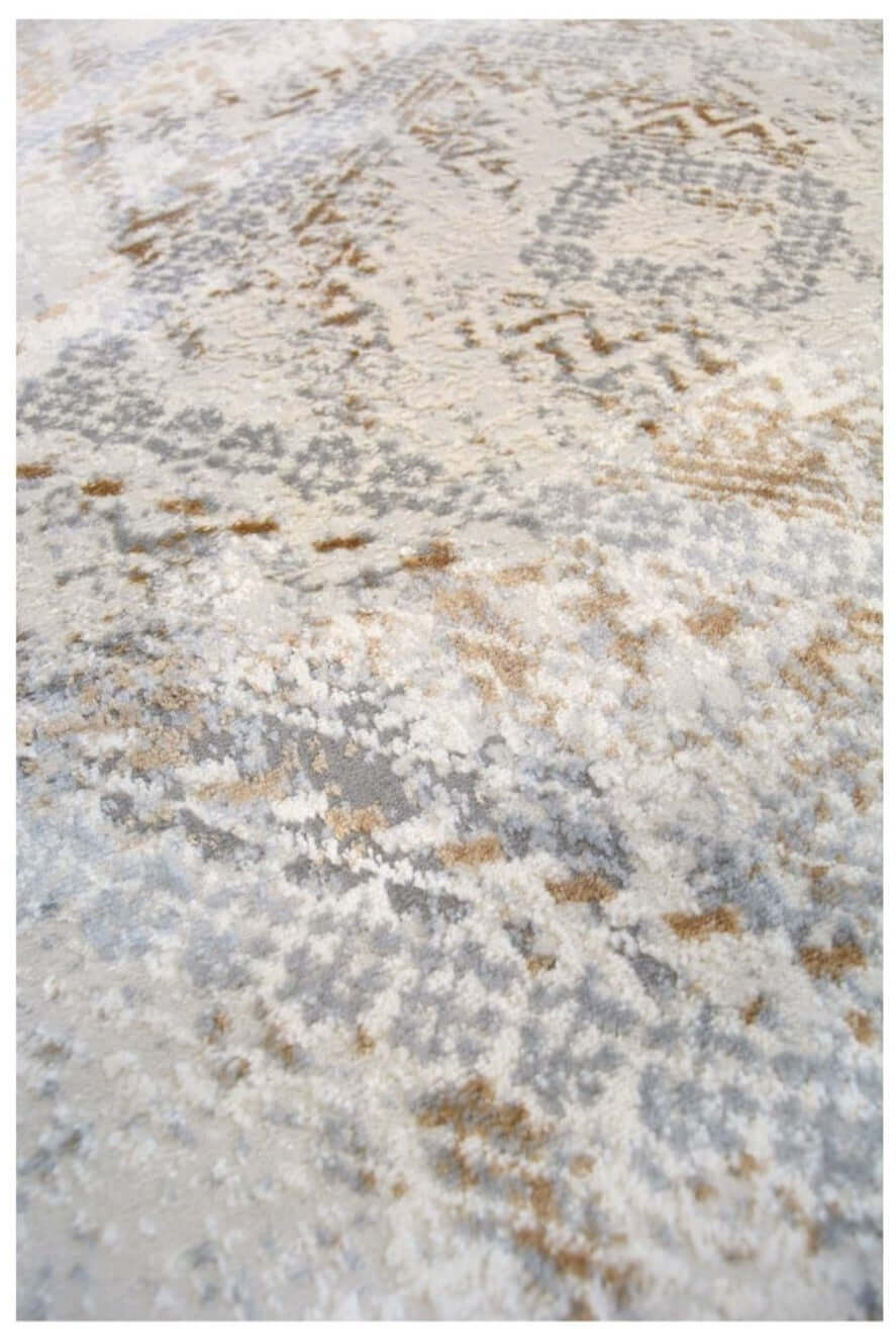 Abstract Vintage Cream/Ochre Rug | D176F - Bargainia.com - 