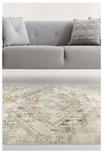 Abstract Vintage Cream/Ochre Rug | D176F - Bargainia.com - 