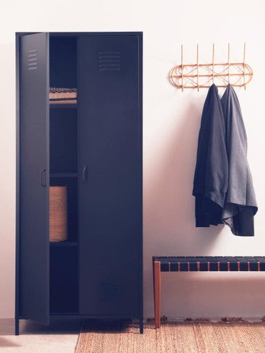 Academy Black Two Door Locker Style Wardrobe - Bargainia.com - 5018705952277