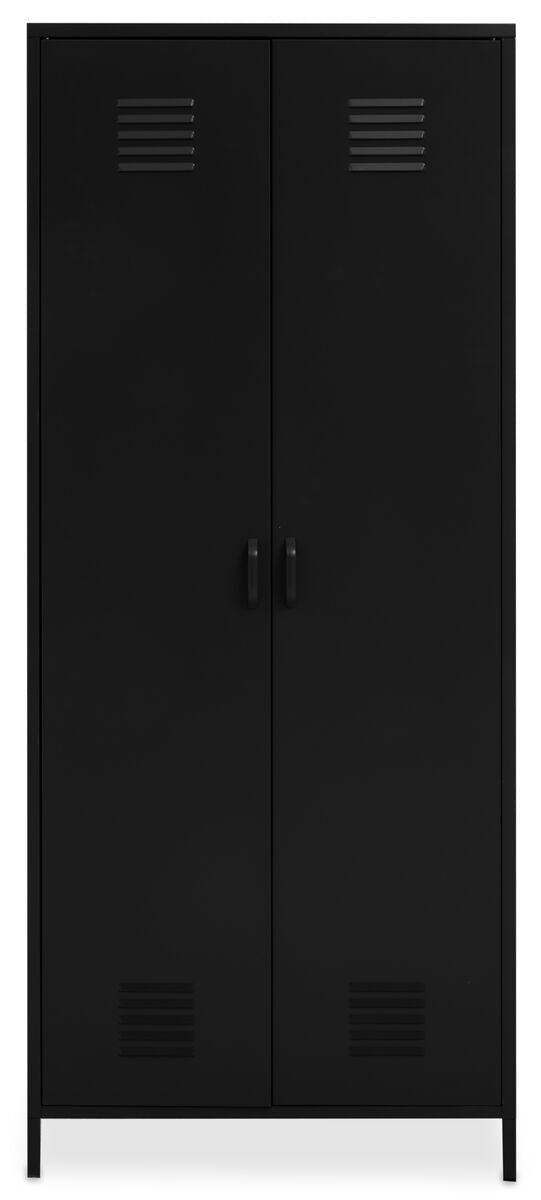 Academy Black Two Door Locker Style Wardrobe - Bargainia.com - 5018705952277