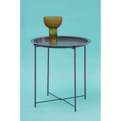 Acero Grey Metal Round Side Table - Bargainia.com - 5018705952666