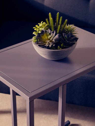Acero Grey Metal Side Table - Bargainia.com - 5018705952604