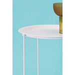 Acero White Metal Round Side Table - Bargainia.com - 5018705952659