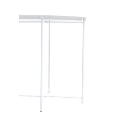 Acero White Metal Round Side Table - Bargainia.com - 5018705952659