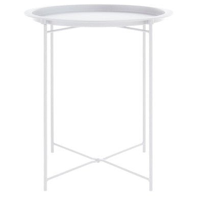 Acero White Metal Round Side Table - Bargainia.com - 5018705952659