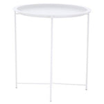 Acero White Metal Round Side Table - Bargainia.com - 5018705952659