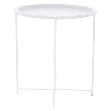 Acero White Metal Round Side Table - Bargainia.com - 5018705952659
