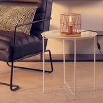 Acero White Metal Round Side Table - Bargainia.com - 5018705952659