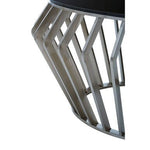 Ackley Silver Round Coffee Table with Black Glass - Bargainia.com - 5018705475769