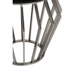 Ackley Silver Round Side Table with Black Glass - Bargainia.com - 5018705475745