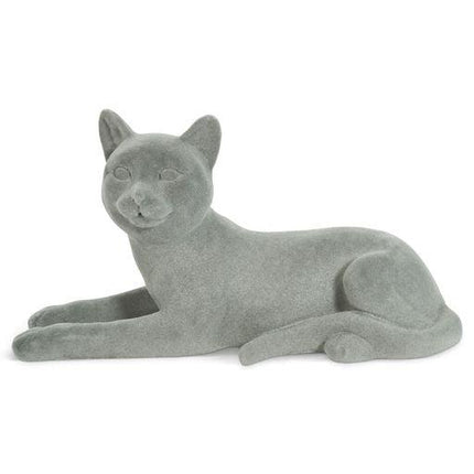 Cat Figurine - Grey Velvet - Lying-5010792476582-Bargainia.com