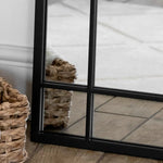 Aimi - Full Length Black Metal Rectangle Window Mirror - 180cm x 90cm - Bargainia.com - 