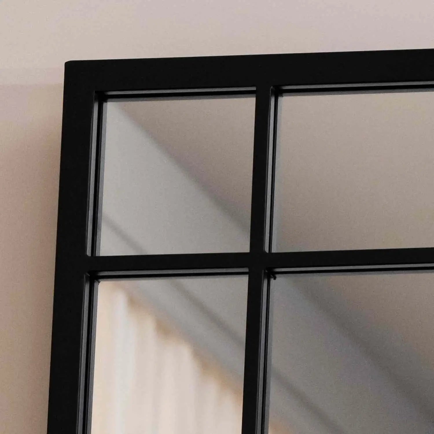 Aimi - Full Length Black Metal Rectangle Window Mirror - 200cm x 120cm - Bargainia.com - 5061083360011 - AIM200120BLK