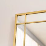 Aimi - Full Length Gold Metal Rectangle Window Mirror - 180cm x 105cm - Bargainia.com - 