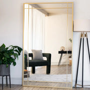 Aimi - Full Length Gold Metal Rectangle Window Mirror - 180cm x 105cm - Bargainia.com - 5061083360028 - AIM180105GLD