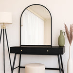 Akiko - Black Metal Arched Mirror - 120cm x 95cm - Bargainia.com - 