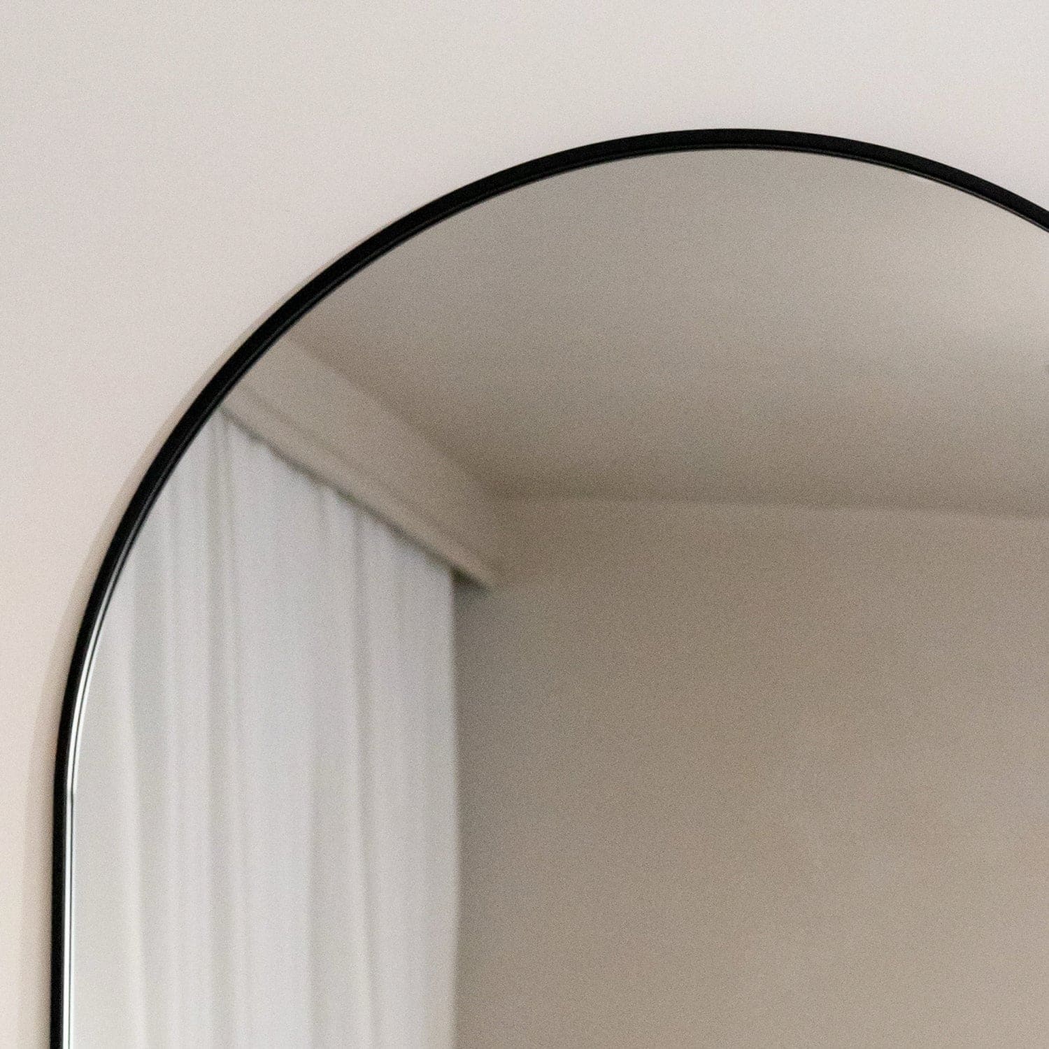 Akiko - Black Metal Arched Mirror - 120cm x 95cm - Bargainia.com - 5061083361285 - AKI12095BLK