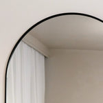 Akiko - Full Length Black Metal Arched Mirror - 160cm x 60cm - Bargainia.com - 