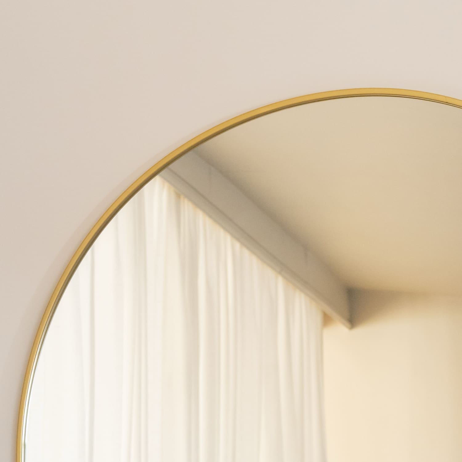Akiko - Gold Metal Arched Mirror - 120cm x 95cm - Bargainia.com - 5061083361278 - AKI12095GLD