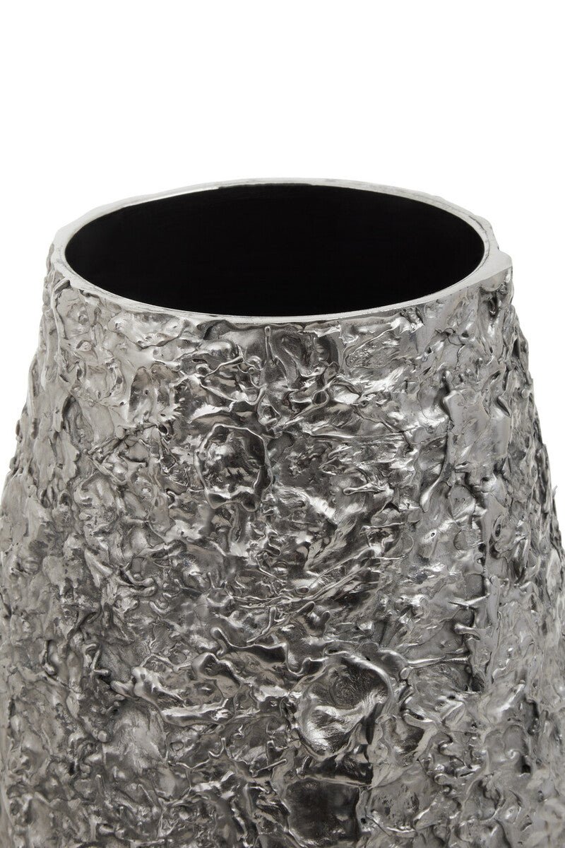 Akola Large Silver Textured Metal Vase - Bargainia.com - 5018705987996