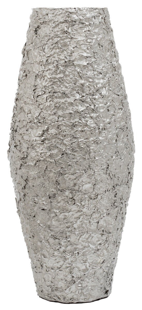 Akola Large Silver Textured Metal Vase - Bargainia.com - 5018705987996