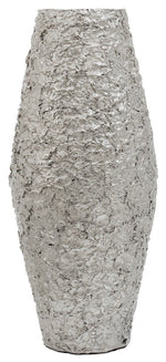 Akola Large Silver Textured Metal Vase - Bargainia.com - 5018705987996