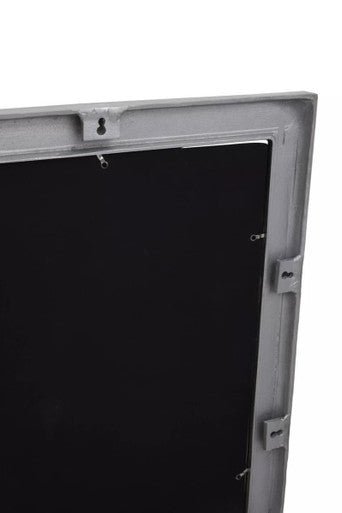 Akola Textured Silver Frame Rectangular Wall Mirror - Bargainia.com - 5018705988061