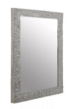 Akola Textured Silver Frame Rectangular Wall Mirror - Bargainia.com - 5018705988061