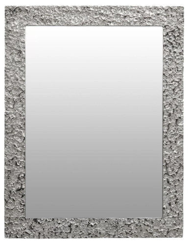 Akola Textured Silver Frame Rectangular Wall Mirror - Bargainia.com - 5018705988061