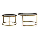 Alana Set of 2 Gold and Black Round Nesting Coffee Tables - Bargainia.com - 5018705533414
