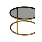 Alana Set of 2 Gold and Black Round Nesting Coffee Tables - Bargainia.com - 5018705533414