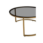 Alana Set of 2 Gold and Black Round Nesting Coffee Tables - Bargainia.com - 5018705533414