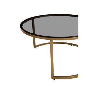 Alana Set of 2 Gold and Black Round Nesting Coffee Tables - Bargainia.com - 5018705533414