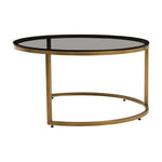 Alana Set of 2 Gold and Black Round Nesting Coffee Tables - Bargainia.com - 5018705533414
