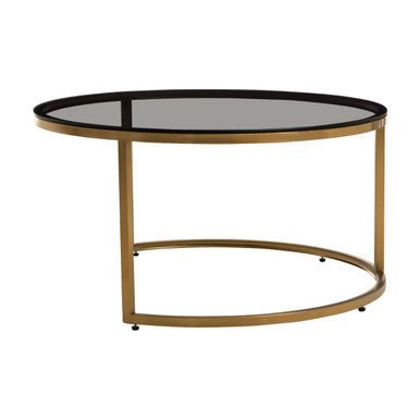Alana Set of 2 Gold and Black Round Nesting Coffee Tables - Bargainia.com - 5018705533414
