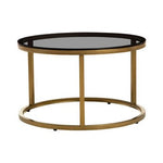 Alana Set of 2 Gold and Black Round Nesting Coffee Tables - Bargainia.com - 5018705533414