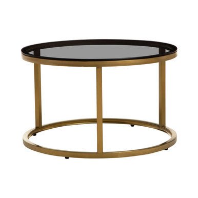 Alana Set of 2 Gold and Black Round Nesting Coffee Tables - Bargainia.com - 5018705533414