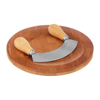 Aleki Bamboo Board with Mezzaluna Herb Chopper - Bargainia.com - 5018705692166