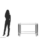 Allessi Silver and Black Console Table with Glass Top - Bargainia.com - 5018705475912