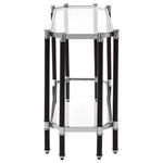 Allessi Silver and Black Console Table with Glass Top - Bargainia.com - 5018705475912