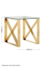 Allure Champagne Gold Cross Legs End Table - Bargainia.com - 5018705389424