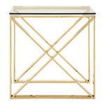 Allure Champagne Gold Cross Legs End Table - Bargainia.com - 5018705389424