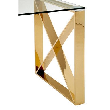 Allure Champagne Gold Cross Legs End Table - Bargainia.com - 5018705389424