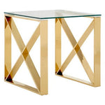 Allure Champagne Gold Cross Legs End Table - Bargainia.com - 5018705389424